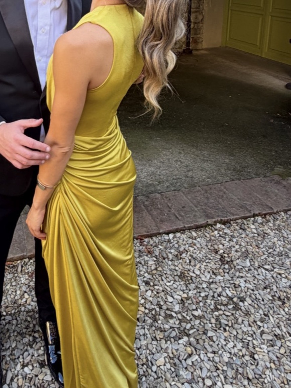 Club L London Mademoiselle Cowl-Neck Maxi Dress With Draped Detailing Yellow - Picture 3 of 4